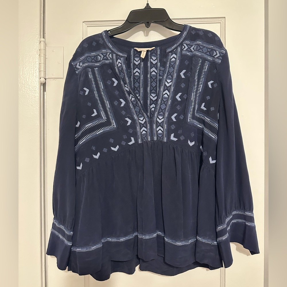 Rebecca Taylor Navy Blouse